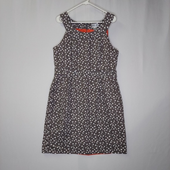 Robbie Bee Dresses & Skirts - Robbie Bee Sleeveless Dress 18 Gray Polka Dot A-Line Pocket Zip Pinup Old Money